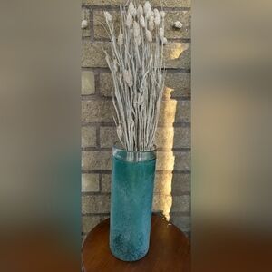 Blue Frosted Glass Vase